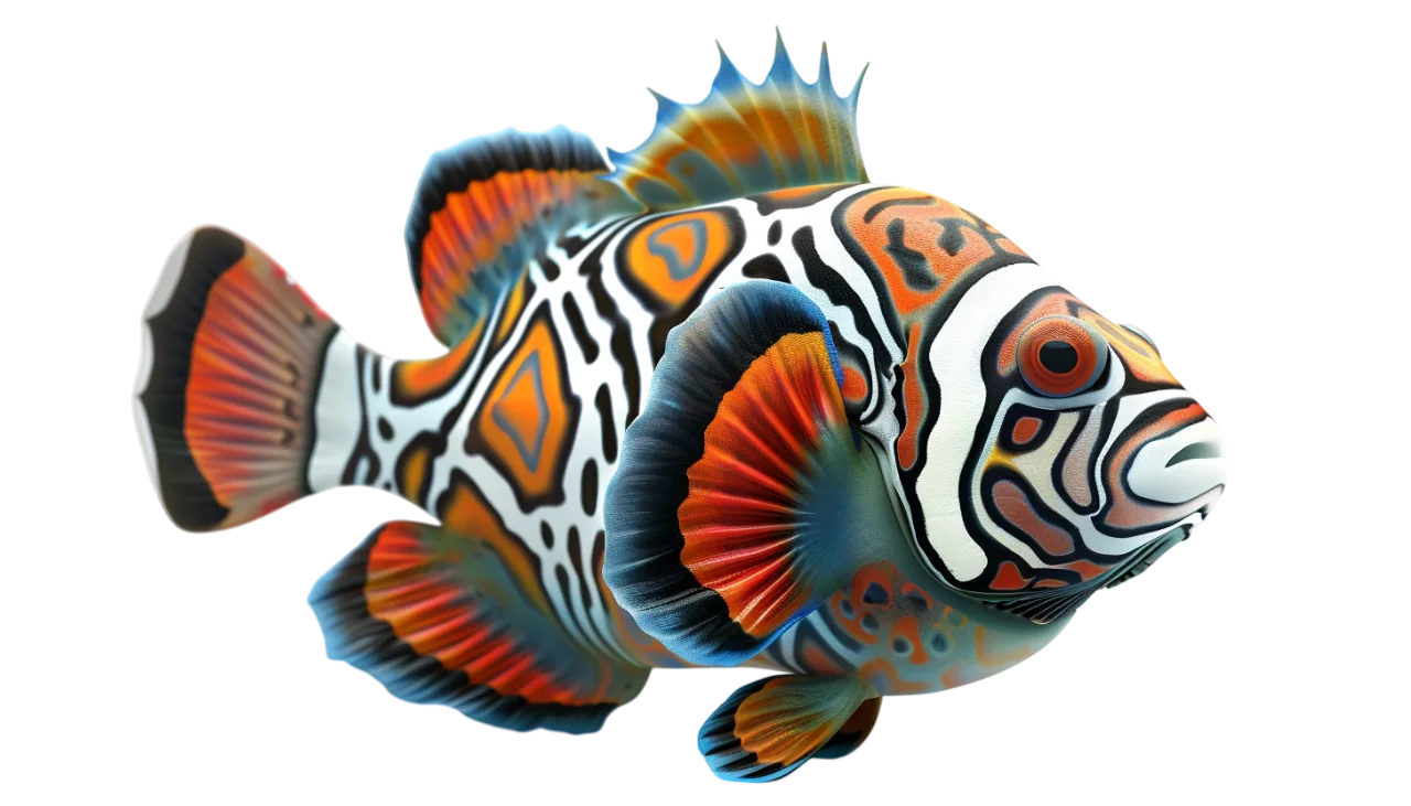 Ornate Orange and White Tropical Fish Free PNG