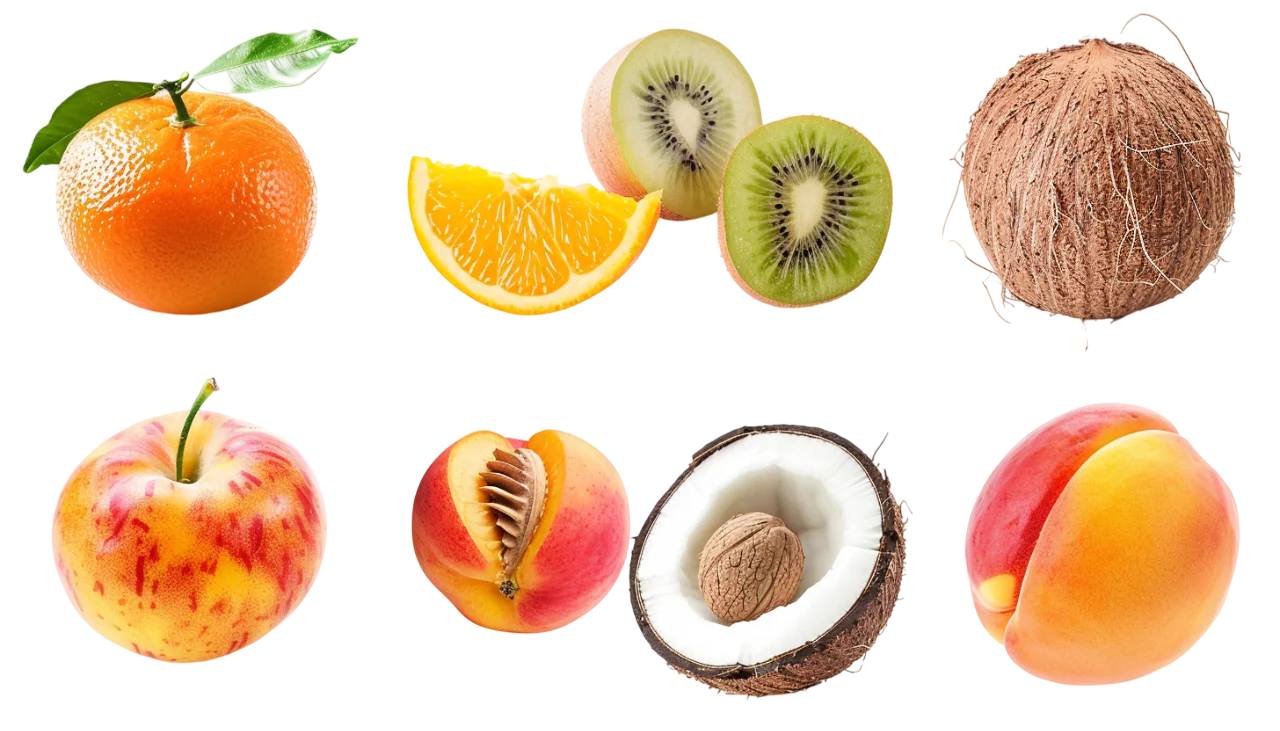 Assorted Tropical and Fresh Fruits Free PNG
