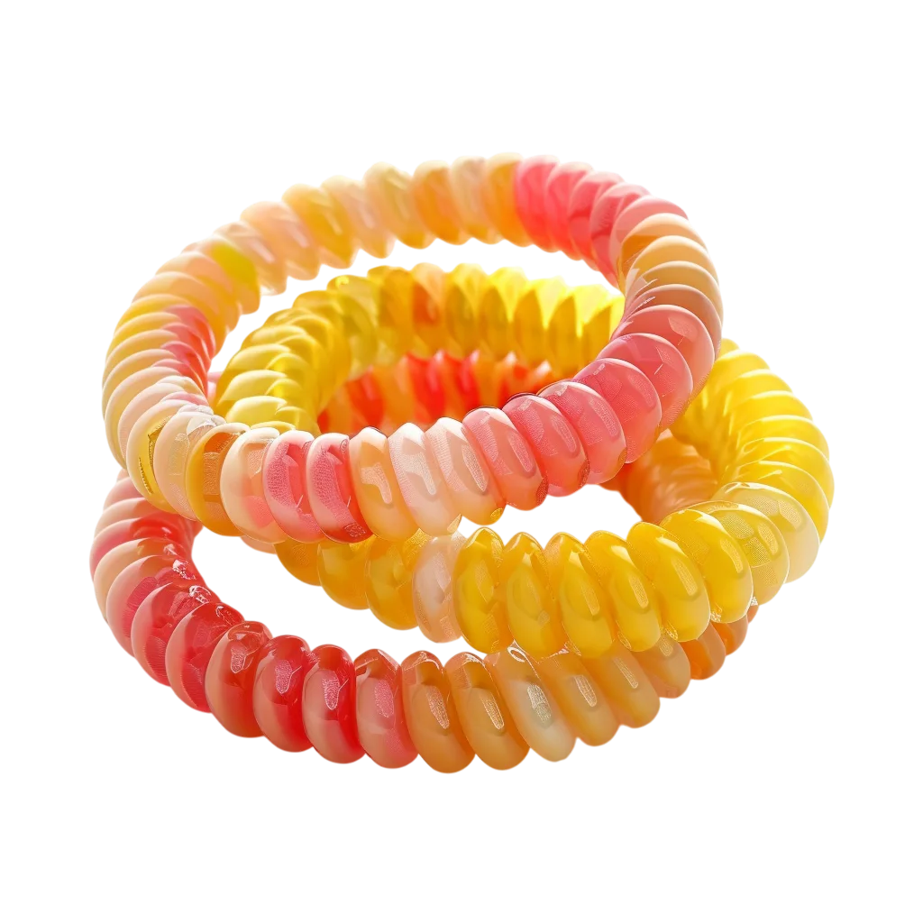 Colorful Spiral Hair Ties | Free PNG