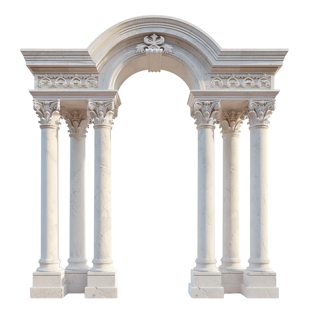 Classical Stone Arch with Columns Free PNG