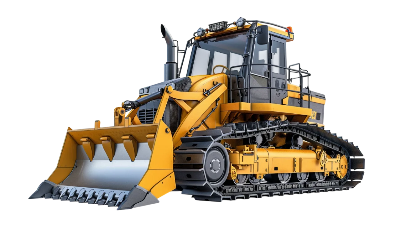 Yellow Tracked Bulldozer with Front Blade – Free PNG