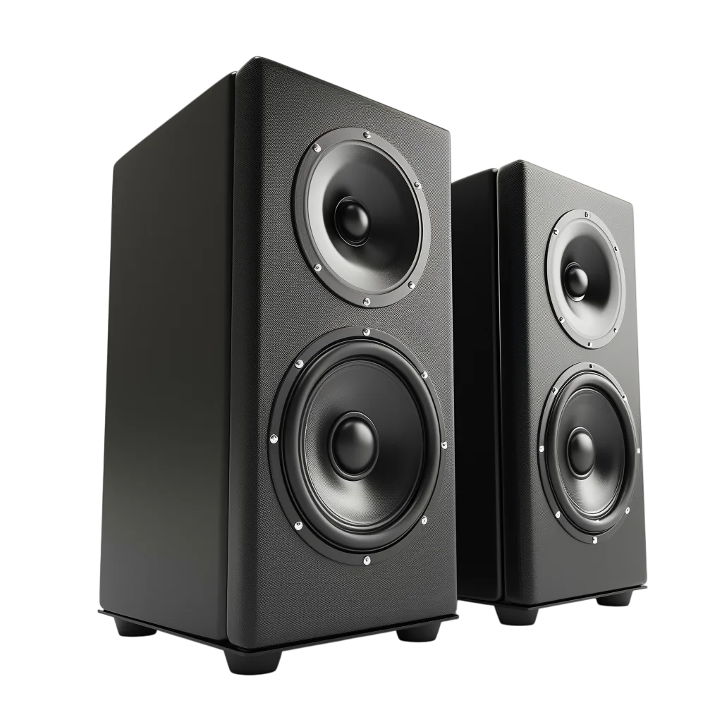 Black Stereo Speaker Pair Free PNG