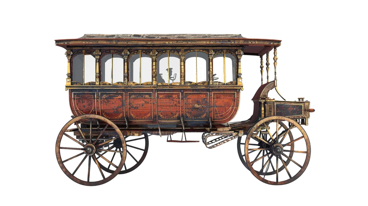 Ornate Antique Passenger Carriage | Free PNG