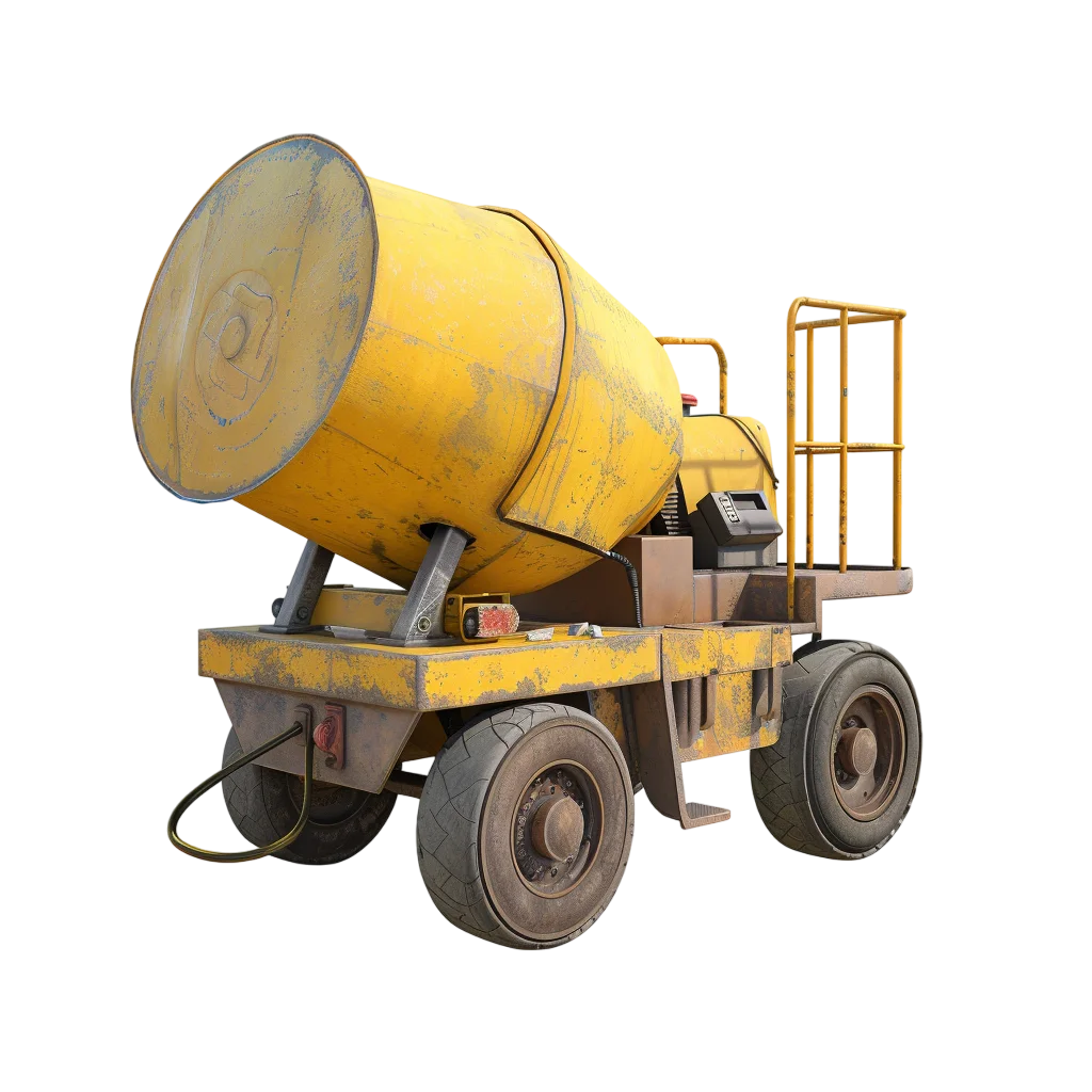 Weathered Yellow Industrial Tank Trailer Free PNG