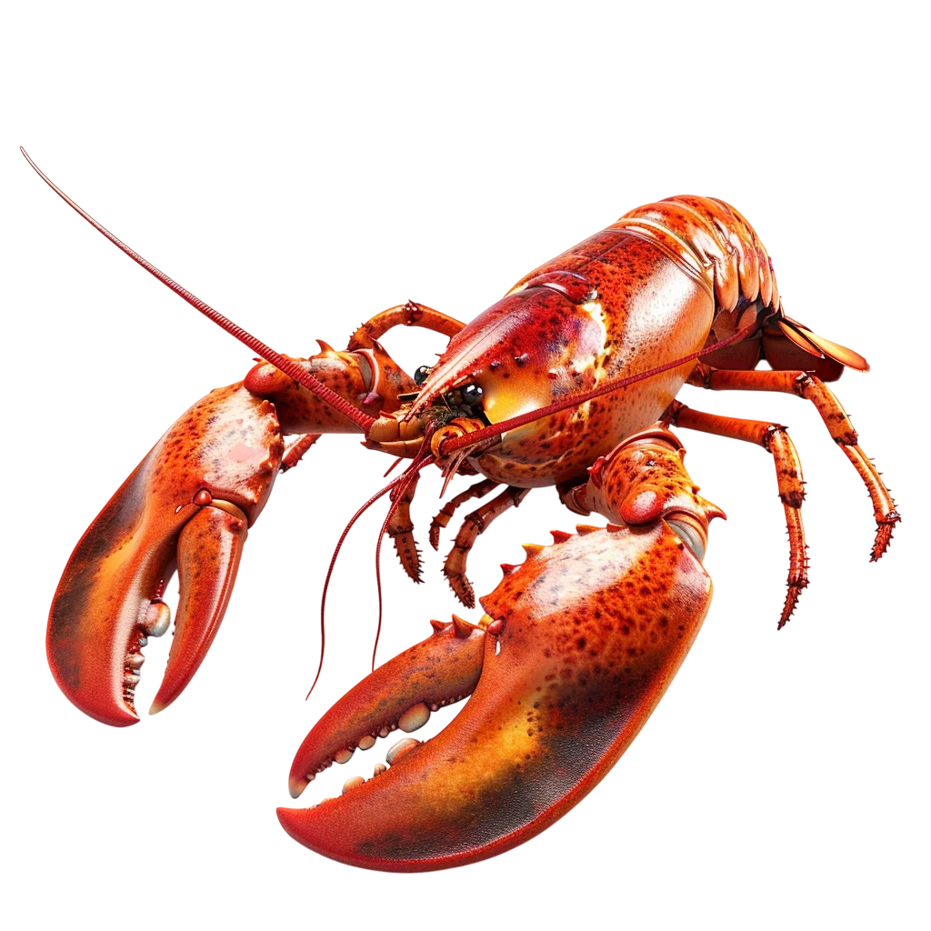 Orange-Red Lobster with Large Claws - Free PNG