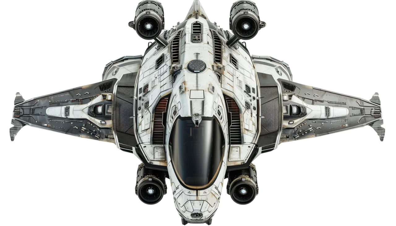 Top-Down Futuristic Sci-Fi Spaceship | Free PNG