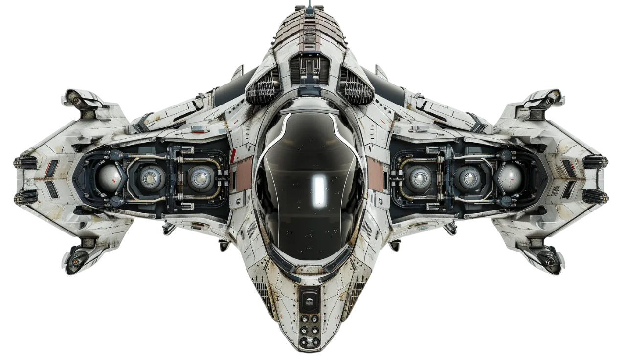 Top-Down Futuristic Spacecraft Free PNG