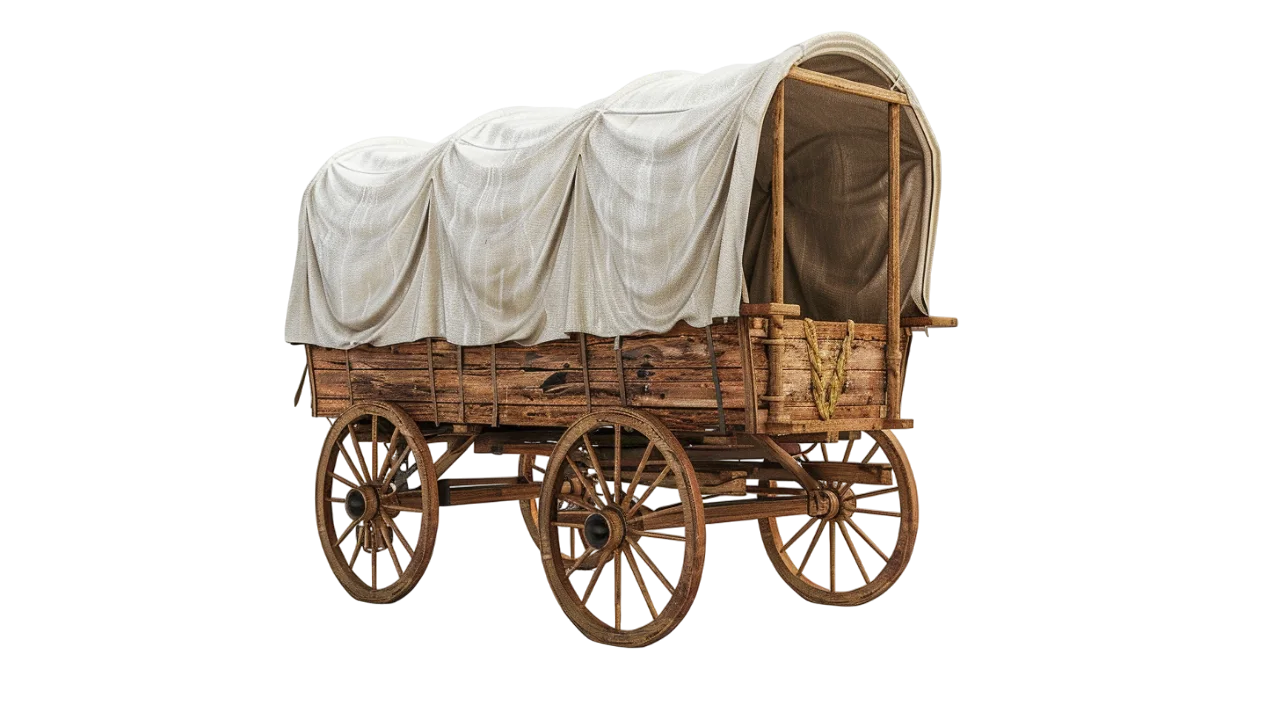 Vintage Covered Wagon with Canvas Top Free PNG