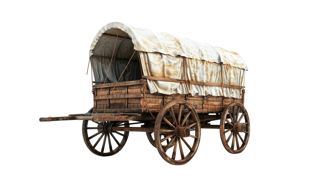 Vintage Covered Wagon with Canvas Top – Free PNG