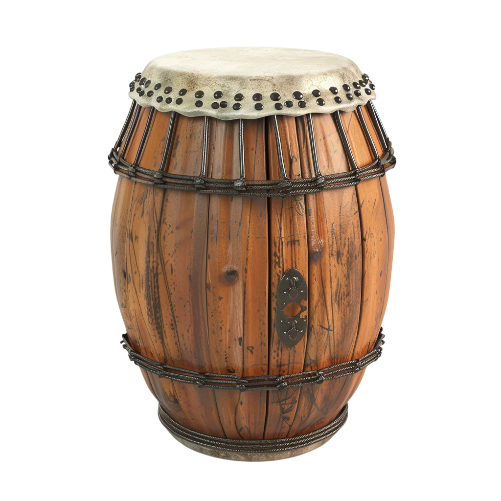 Weathered Wooden Barrel Drum Free PNG