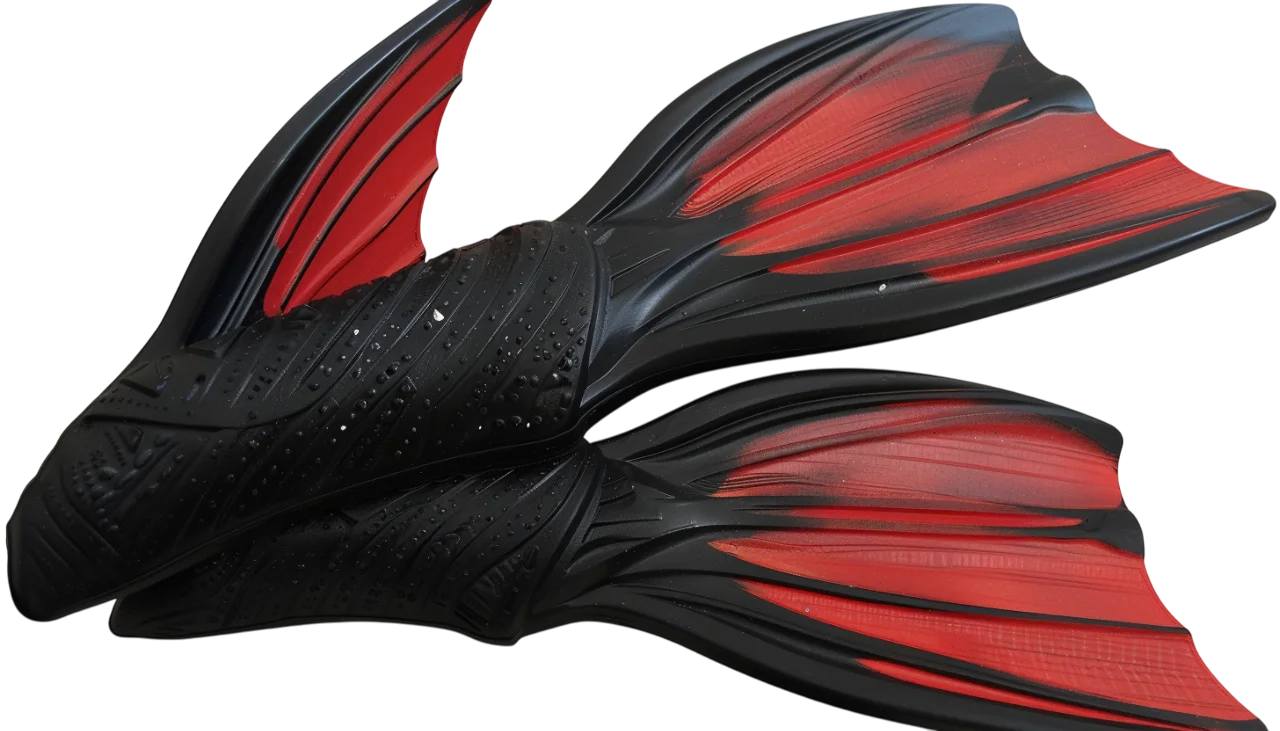 Black and Red Swimming Fins Free PNG