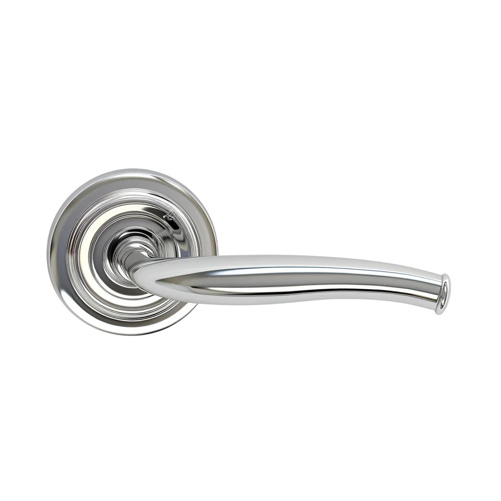 Polished Chrome Door Lever Handle Free PNG