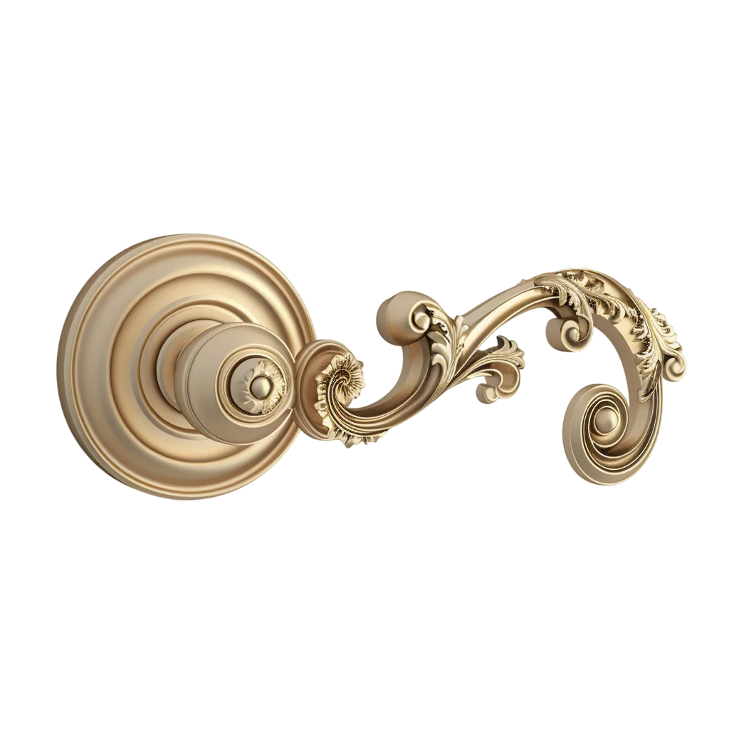 Ornate Gold Scroll Wall Hook Free PNG