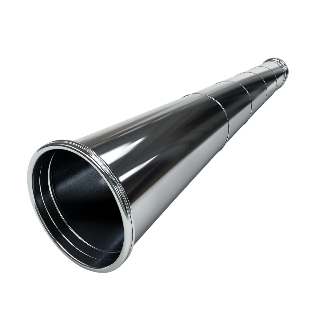 Polished Tapered Metal Tube with Flared Opening | Free PNG