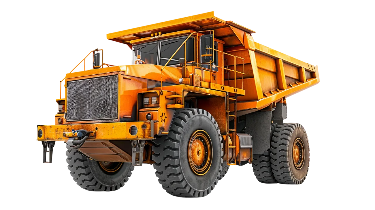 Orange Mining Dump Truck Free PNG