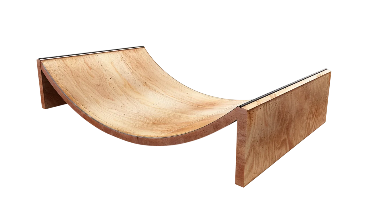 Wooden Mini Halfpipe Skate Ramp Free PNG
