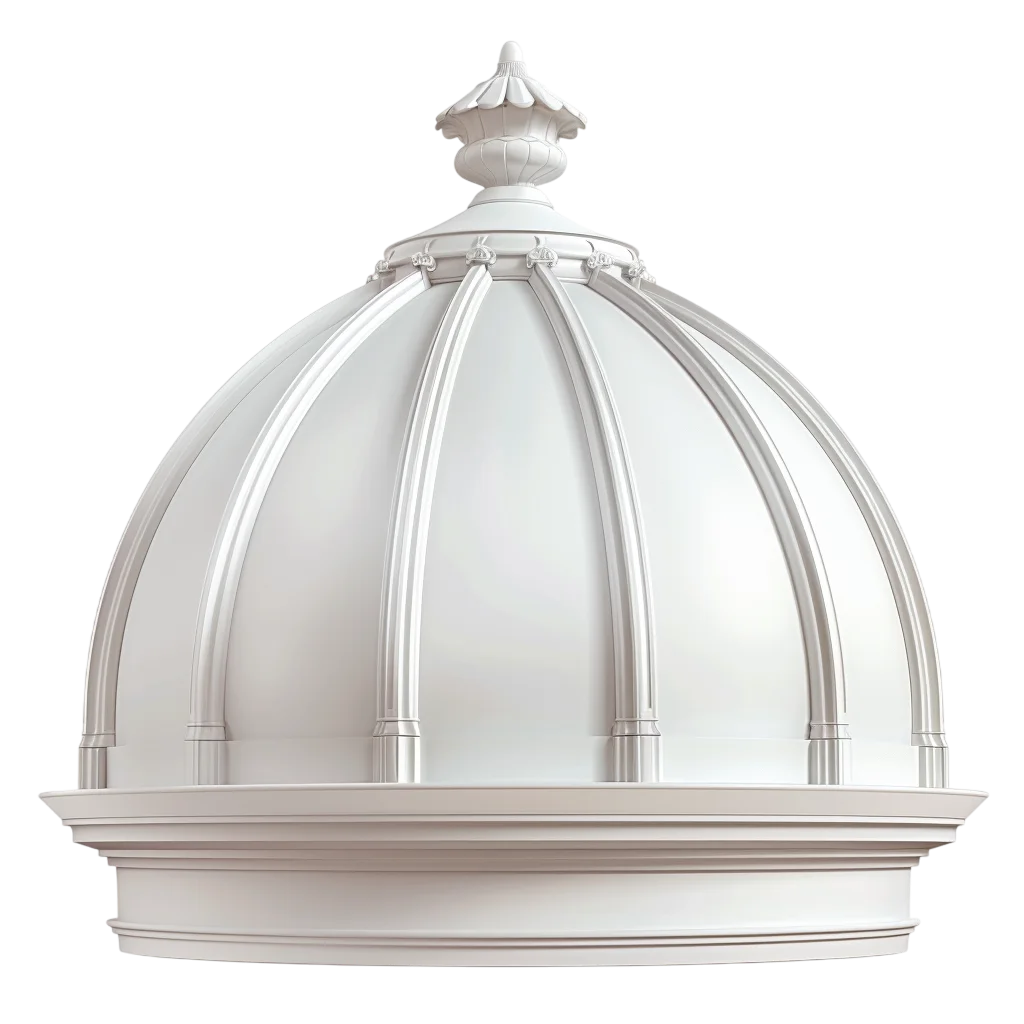Ornate White Architectural Dome Free PNG