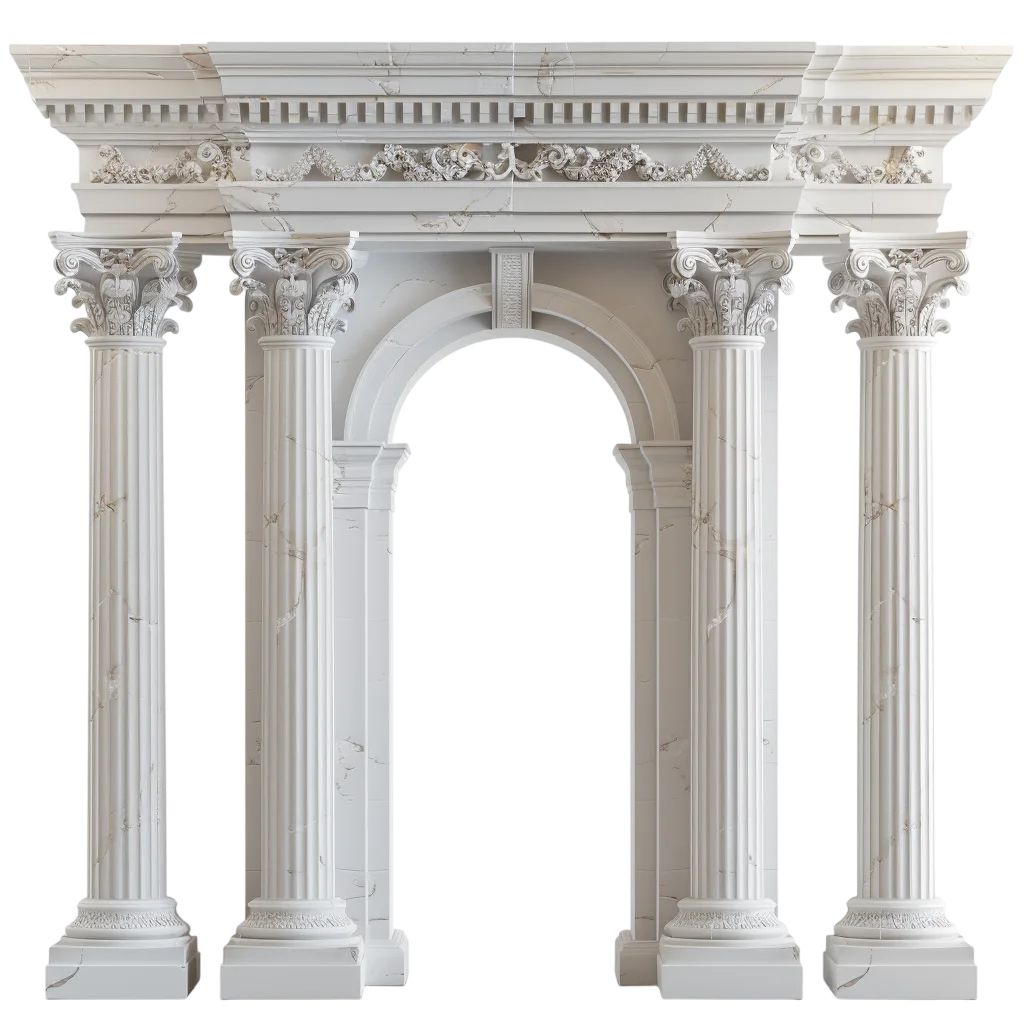 Free PNG White Marble Classical Archway with Corinthian Columns