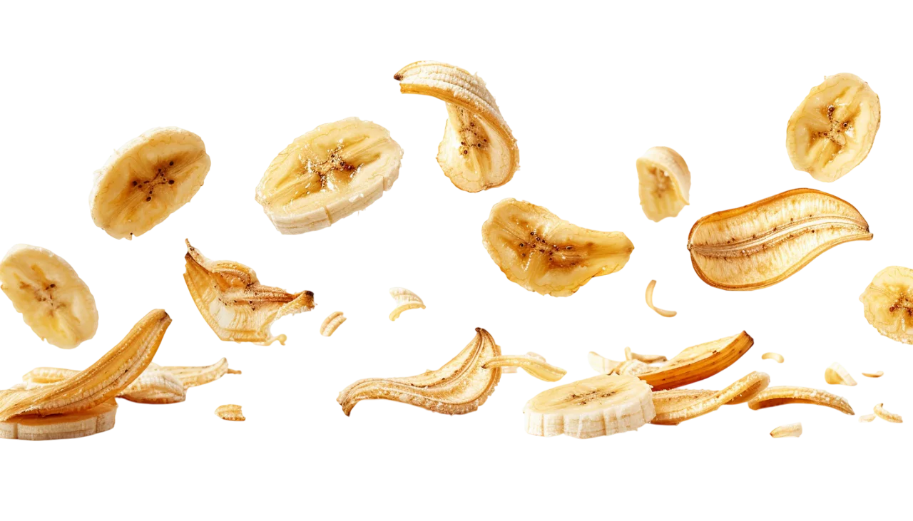 Scattered Banana Slices and Peels Free PNG