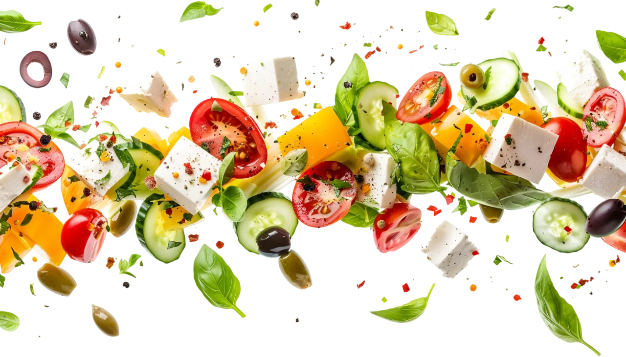 Floating Salad Ingredients Free PNG