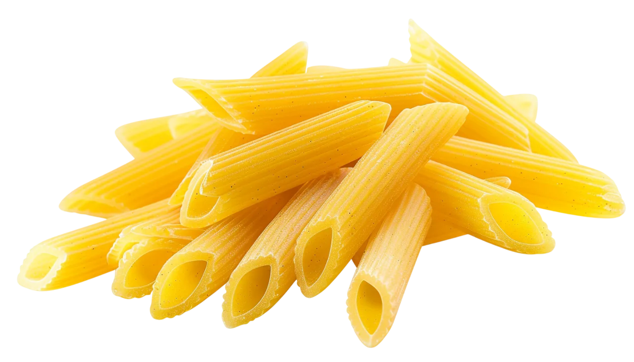 Golden Uncooked Penne Pasta Free PNG