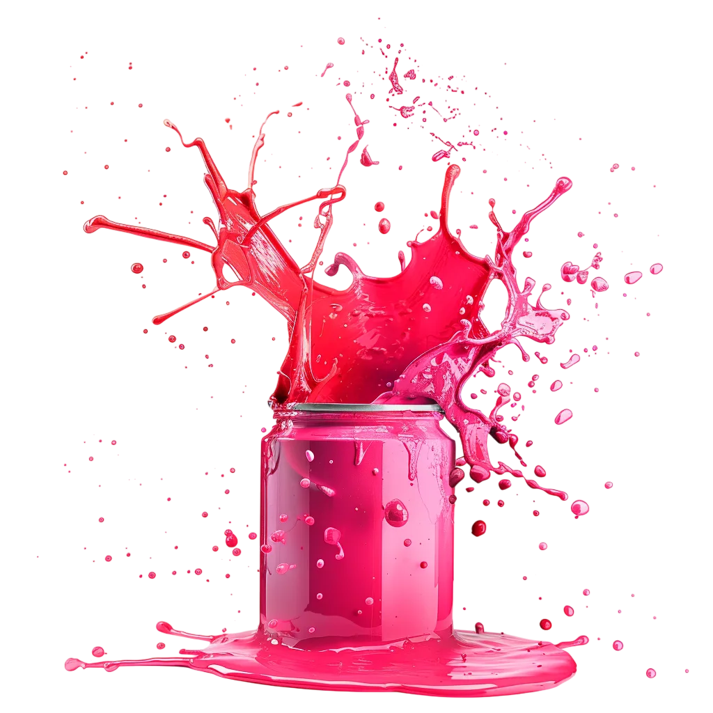 Pink Paint Splash Erupting from an Open Can Free PNG