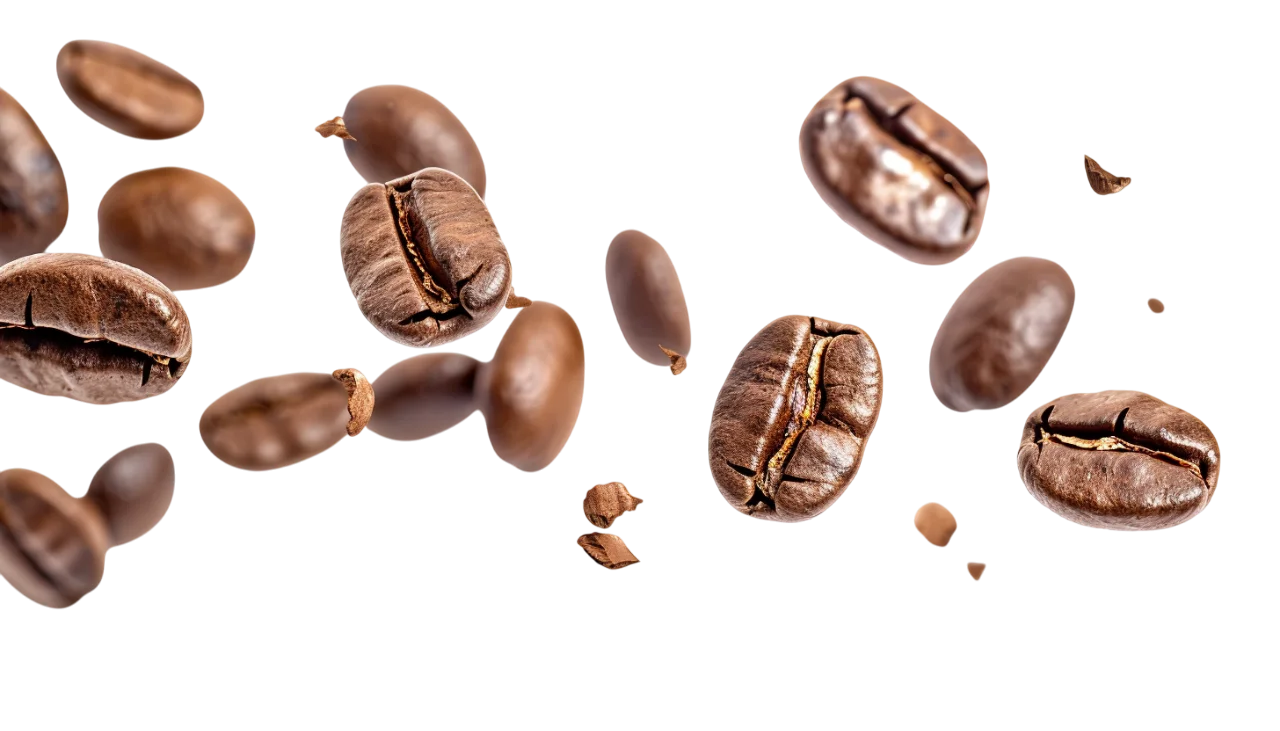 Floating Roasted Coffee Beans Free PNG