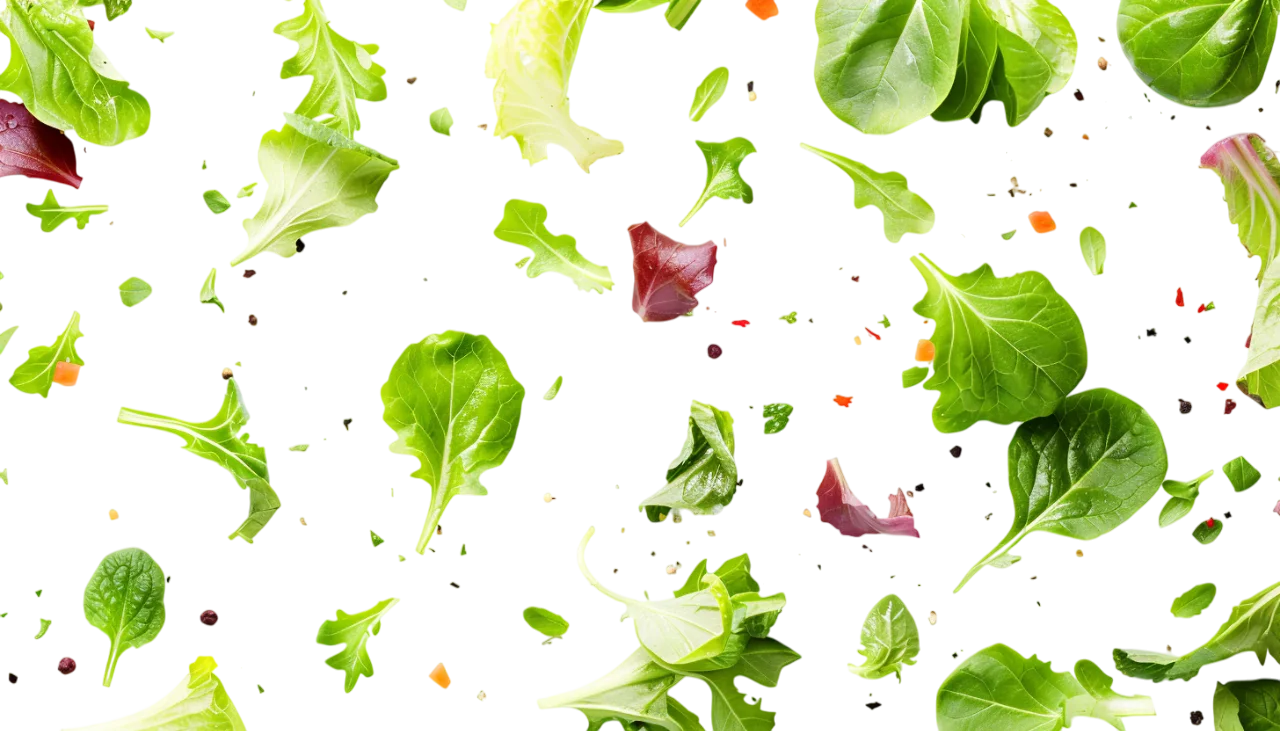 Scattered Salad Greens and Leaves Free PNG