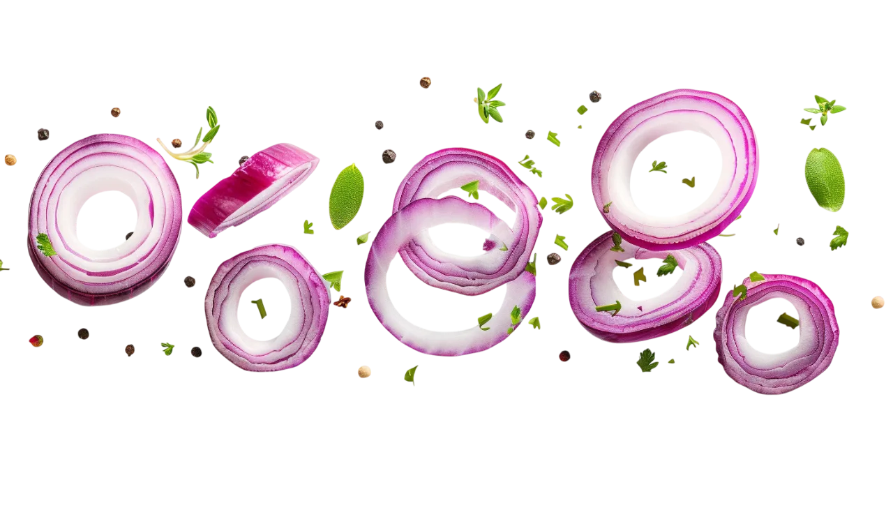 Purple Onion Rings and Herbs Free PNG