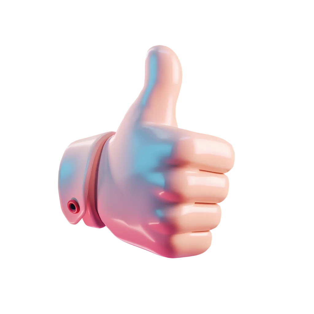 Glossy Pastel 3D Thumbs-Up Hand Free PNG