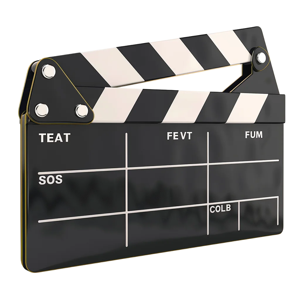 Black and White Film Clapperboard Free PNG