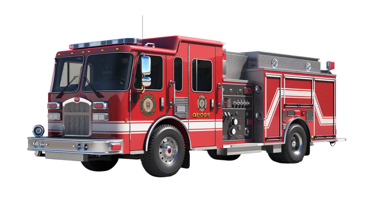 Red Fire Engine with Equipment | Free PNG