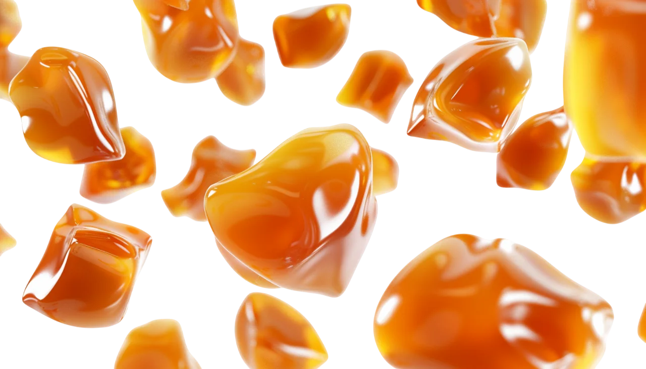 Glossy Amber Orange Candy Pieces Free PNG