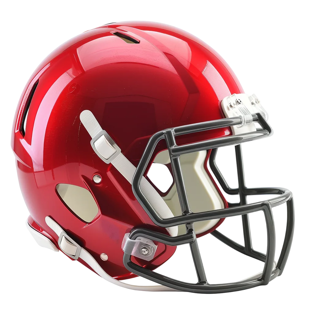 Glossy Red American Football Helmet Free PNG