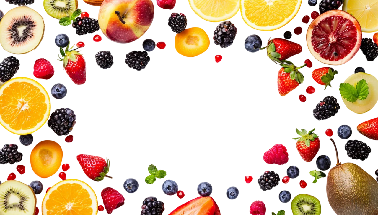 Assorted Fruit Border with Open Center - Free PNG