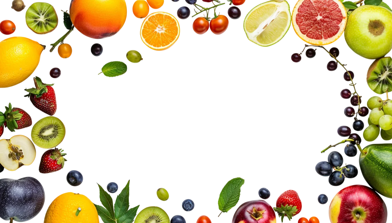 Assorted Fruit Border with Empty Center | Free PNG