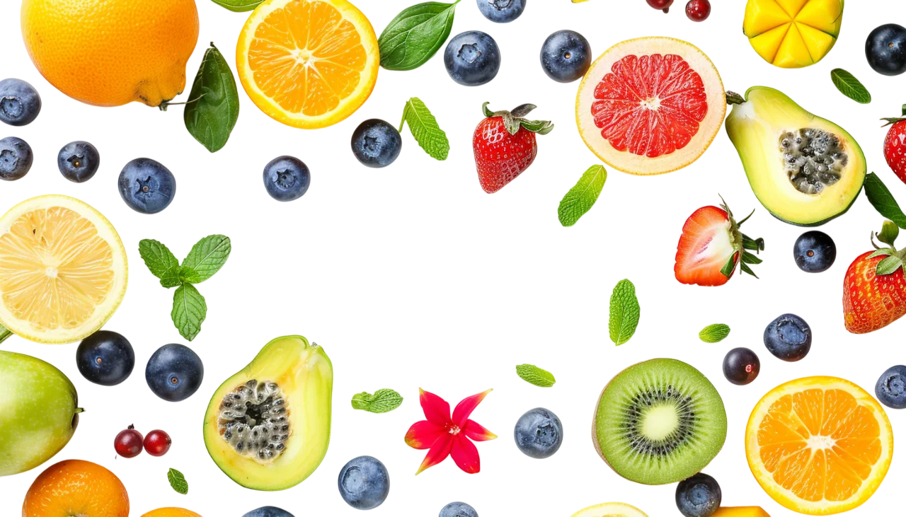 Colorful Fruit Border with Free PNG