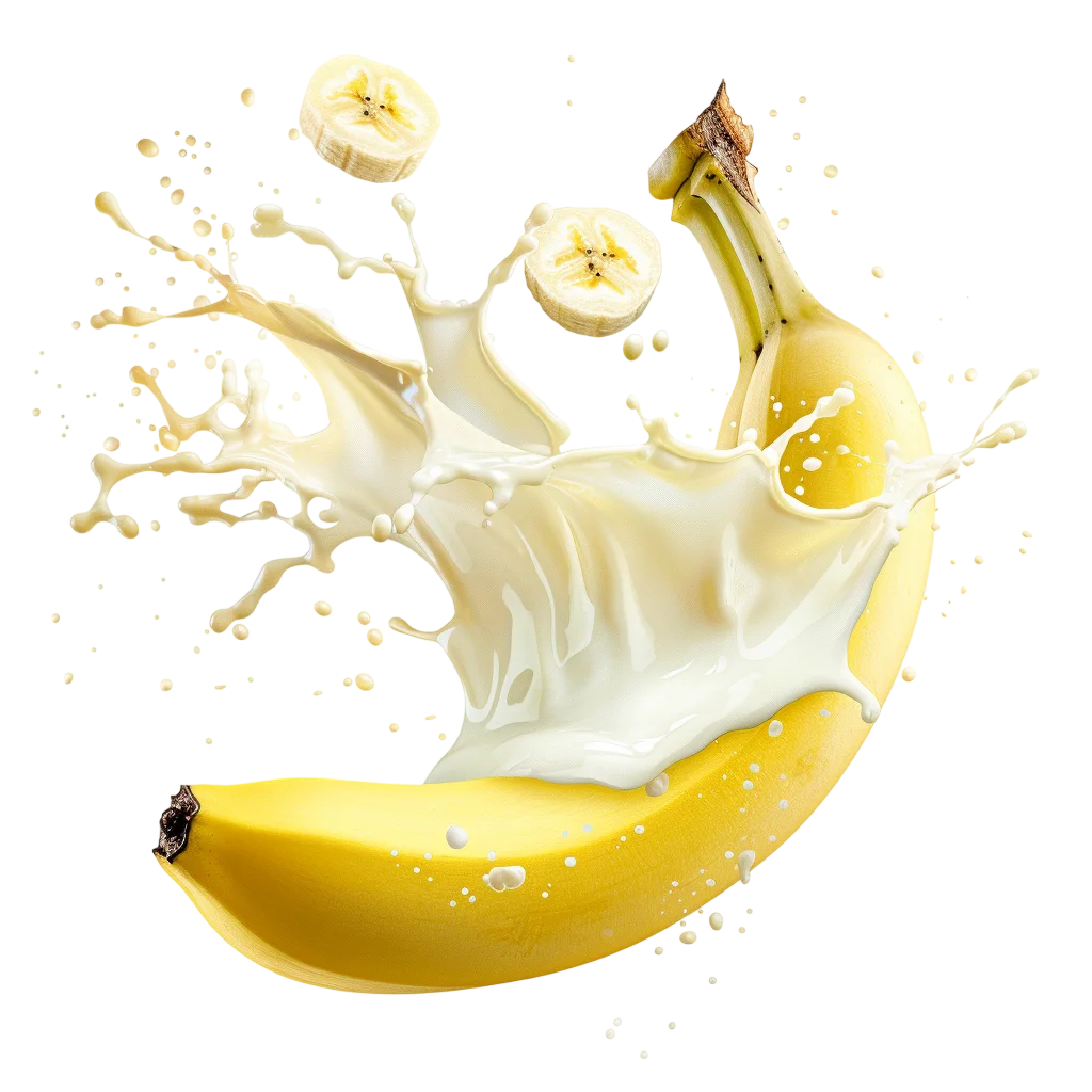 Banana and Milk Splash Free PNG