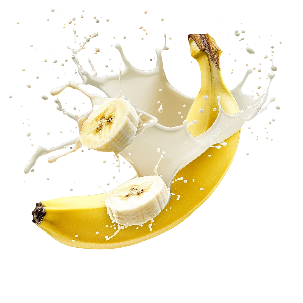 Banana and Milk Splash Free PNG