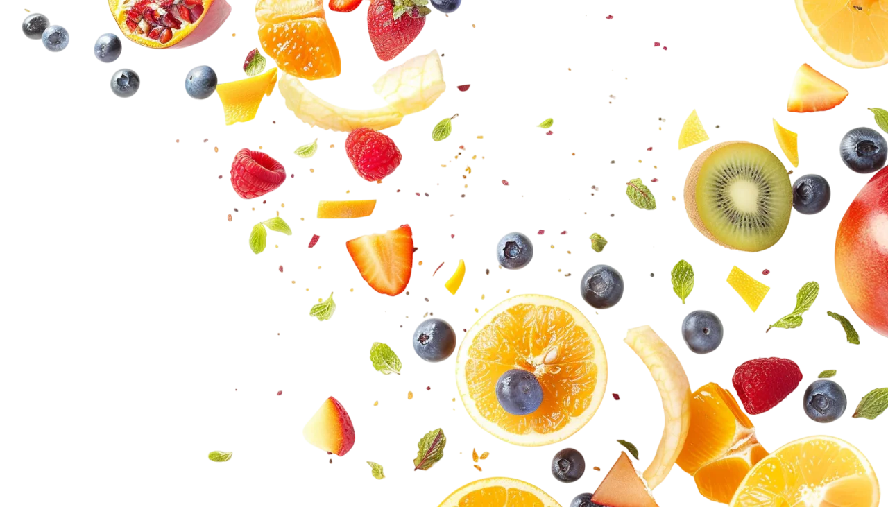 Floating Mixed Fruit Border with Open Center Free PNG
