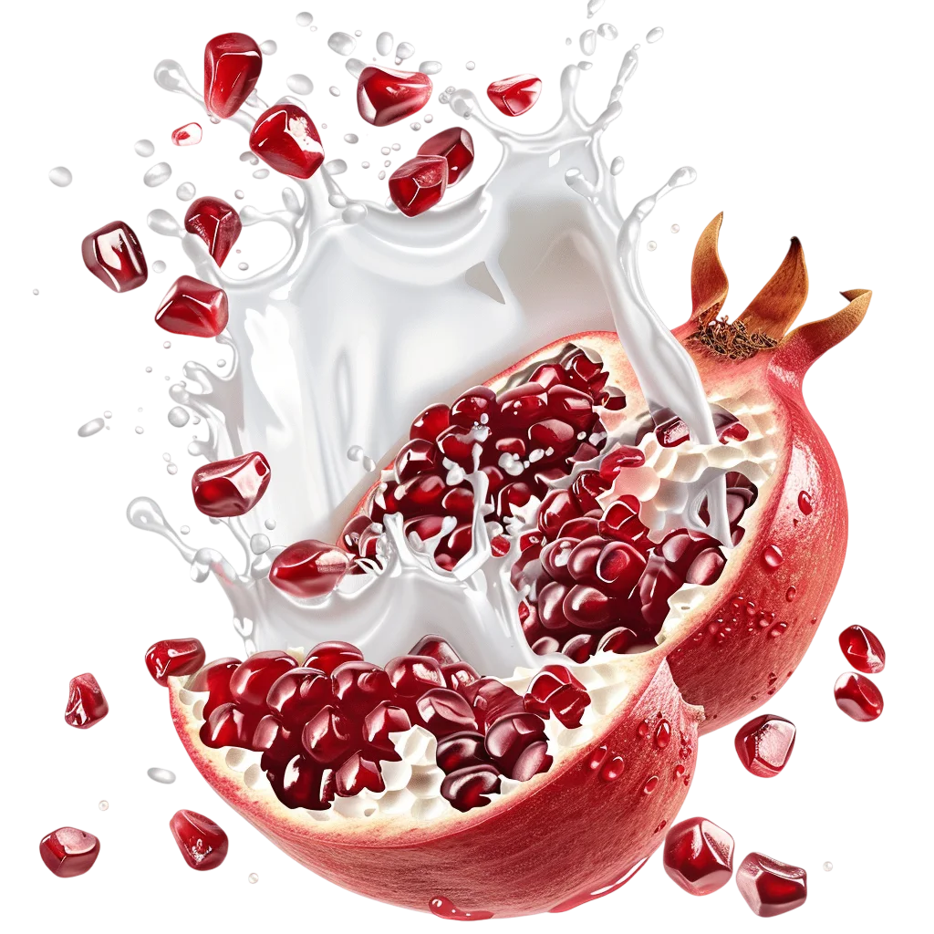 Free PNG of a Pomegranate with Milk Splash