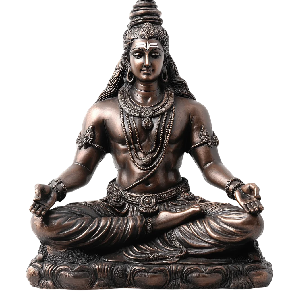 Meditating Shiva Bronze Statue Free PNG