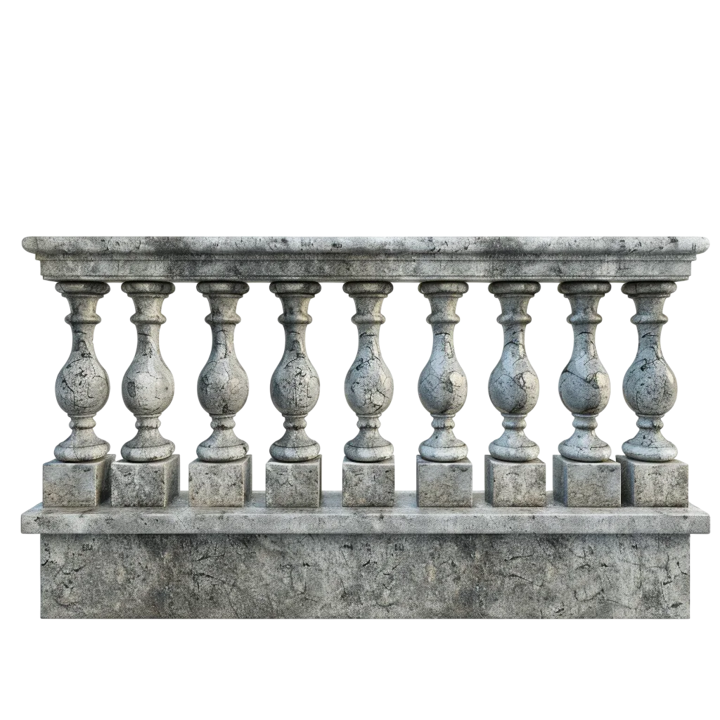 Weathered Stone Balustrade Free PNG