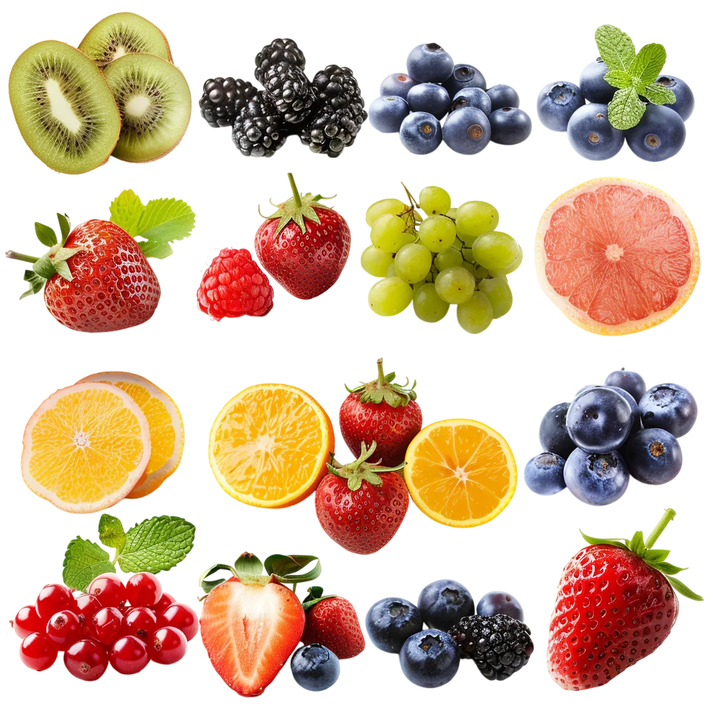 Assorted Fruit Cutouts on Transparent Background - Free PNG