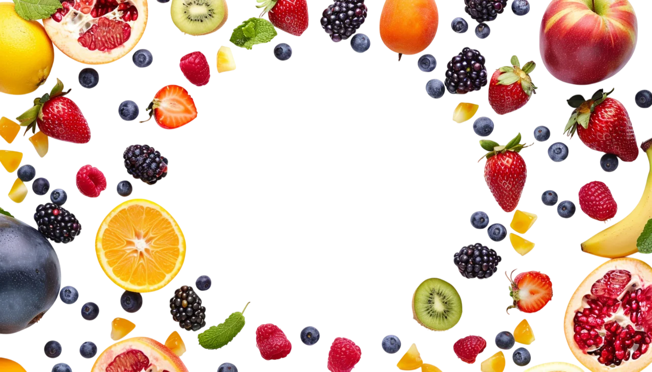 Colorful Fruit Border Frame Free PNG