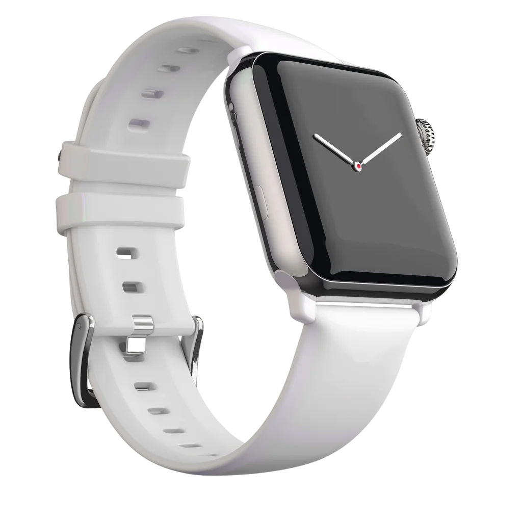 White Smartwatch with Dark Face Free PNG