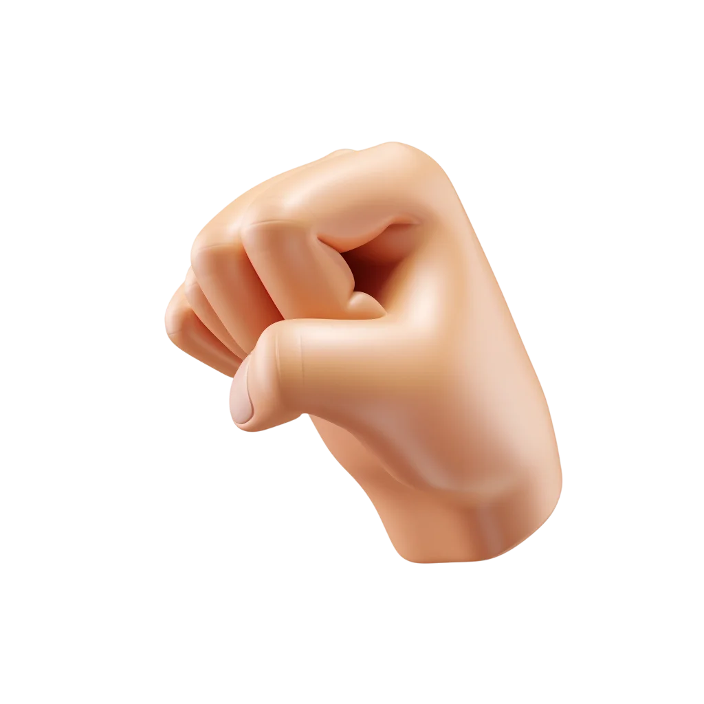 3D Hand Making a Finger Heart Gesture - Free PNG