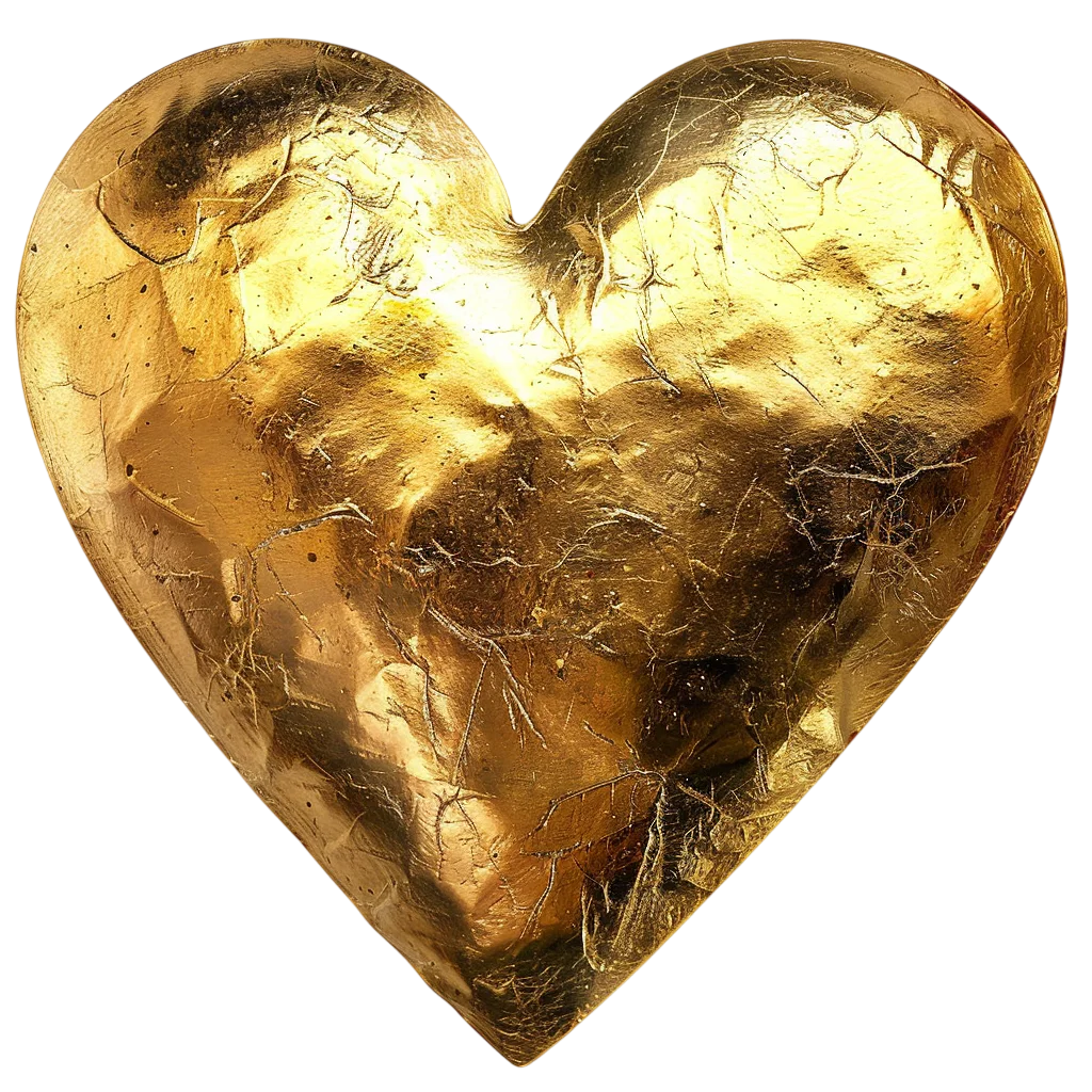 Textured Gold Heart Free PNG