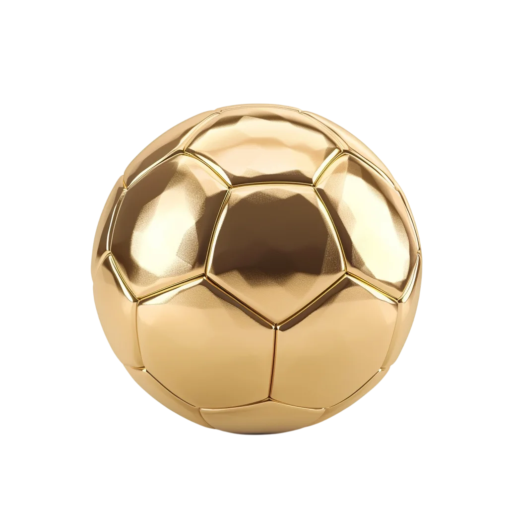 Metallic Gold Soccer Ball Free PNG