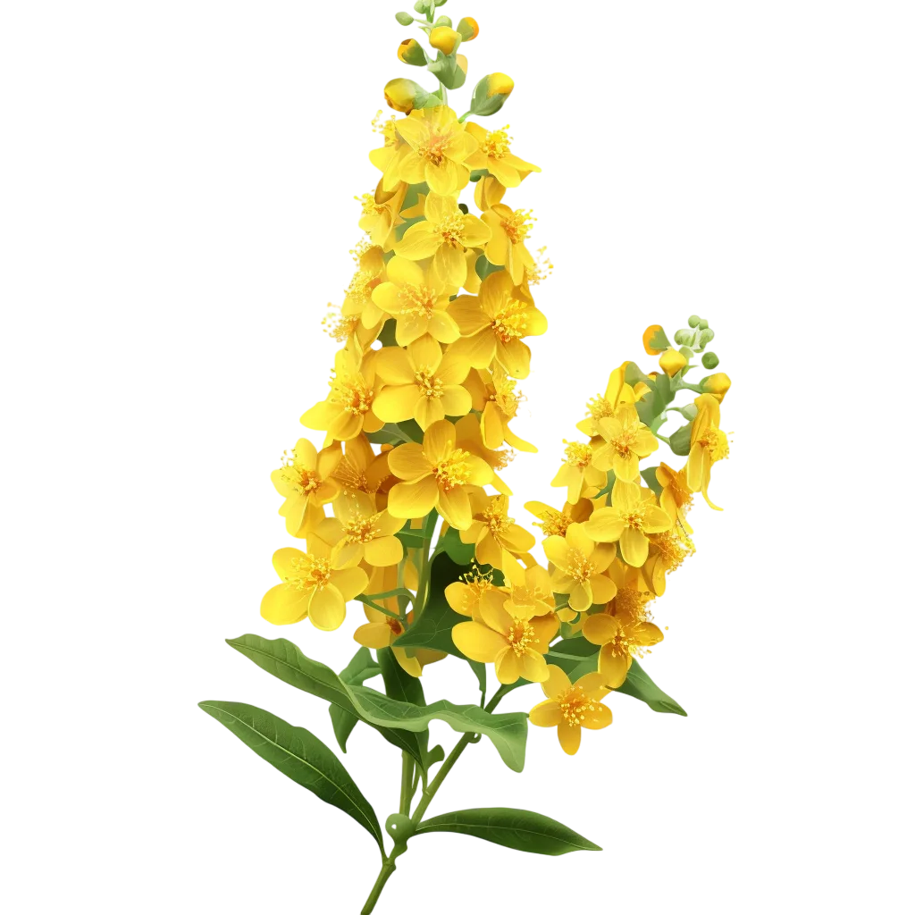 Yellow Blossoms and Green Leaves on Flowering Stems - Free PNG